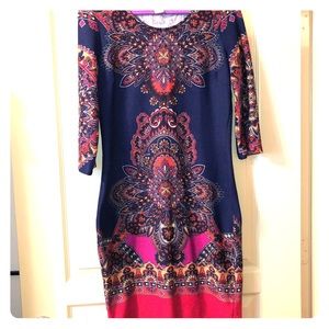 Venus mixed print sweater dress